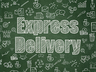 Image showing Business concept: Express Delivery on School Board background