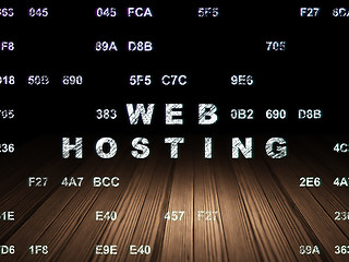 Image showing Web development concept: Web Hosting in grunge dark room