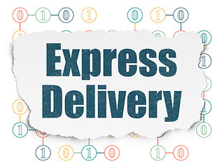 Image showing Finance concept: Express Delivery on Torn Paper background