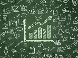 Image showing Business concept: Growth Graph on School Board background