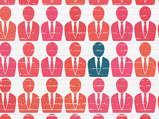 Image showing Business concept: business man icon on wall background