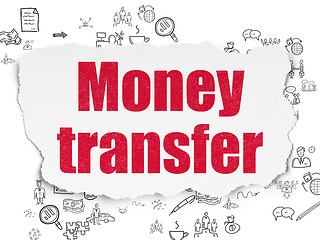 Image showing Finance concept: Money Transfer on Torn Paper background