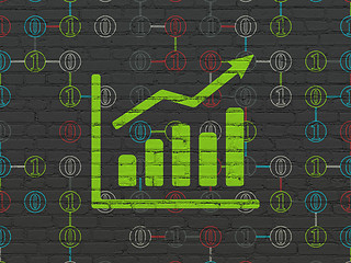 Image showing Business concept: Growth Graph on wall background