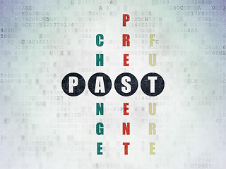Image showing Timeline concept: word Past in solving Crossword Puzzle
