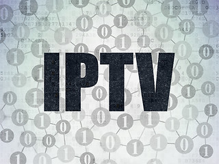Image showing Web design concept: IPTV on Digital Paper background