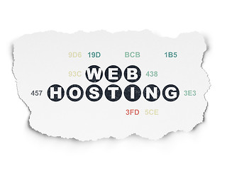 Image showing Web design concept: Web Hosting on Torn Paper background