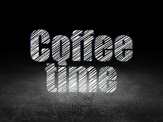 Image showing Time concept: Coffee Time in grunge dark room