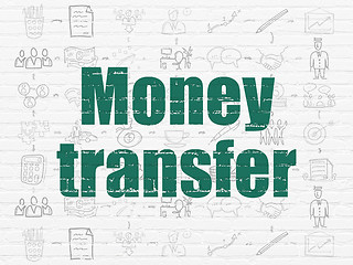 Image showing Finance concept: Money Transfer on wall background
