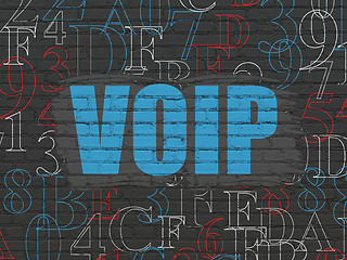 Image showing Web development concept: VOIP on wall background