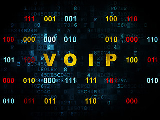 Image showing Web design concept: VOIP on Digital background