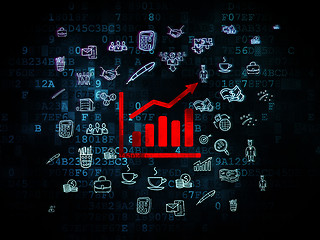 Image showing Finance concept: Growth Graph on Digital background