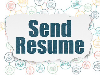 Image showing Business concept: Send Resume on Torn Paper background