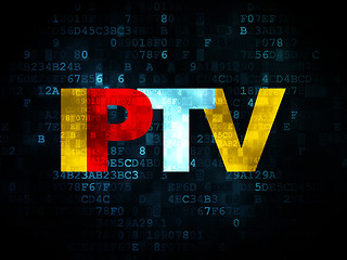 Image showing Web design concept: IPTV on Digital background