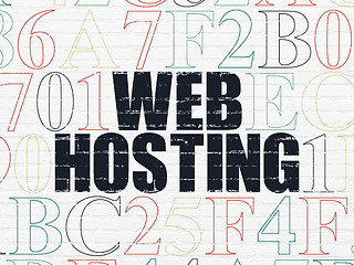 Image showing Web development concept: Web Hosting on wall background