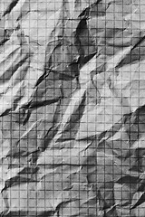 Image showing crumpled checkered paper. macro photo