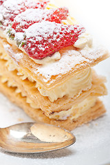 Image showing napoleon strawberry cake dessert 