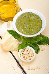 Image showing Italian basil pesto sauce ingredients