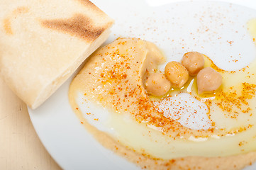 Image showing Hummus with pita bread 