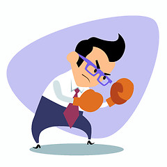 Image showing Businessman Boxing business theme sports