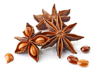 Image showing Star anise spice and seeds