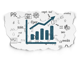 Image showing Marketing concept: Growth Graph on Torn Paper background