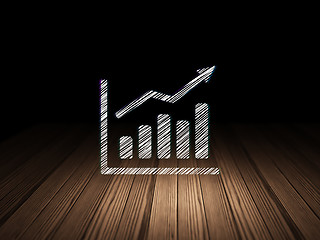 Image showing Advertising concept: Growth Graph in grunge dark room