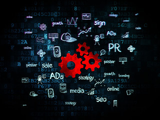 Image showing Advertising concept: Gears on Digital background