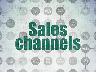 Image showing Marketing concept: Sales Channels on Digital Paper background