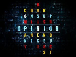 Image showing Advertising concept: word Opinion in solving Crossword Puzzle