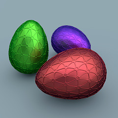 Image showing Variety of Easter eggs