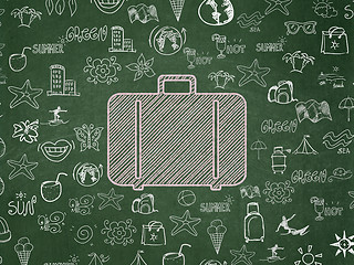 Image showing Travel concept: Bag on School Board background