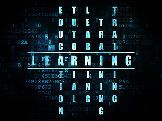 Image showing Education concept: word Learning in solving Crossword Puzzle