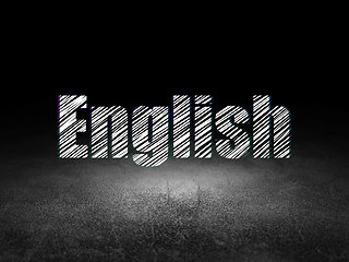 Image showing Education concept: English in grunge dark room