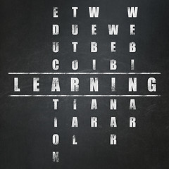 Image showing Education concept: word Learning in solving Crossword Puzzle