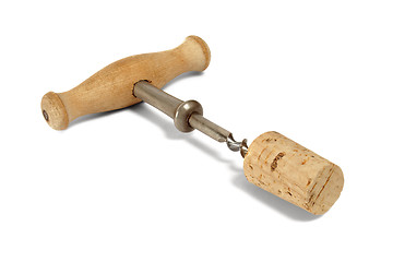 Image showing Corkscrew with cork