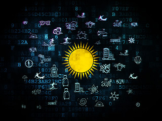 Image showing Vacation concept: Sun on Digital background