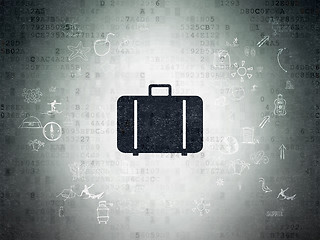 Image showing Travel concept: Bag on Digital Paper background