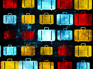 Image showing Travel concept: Bag icons on Digital background