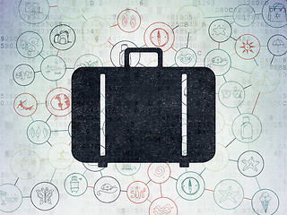 Image showing Travel concept: Bag on Digital Paper background