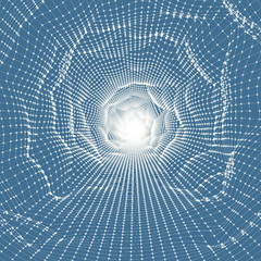 Image showing Abstract tunnel grid. 3d vector illustration. 