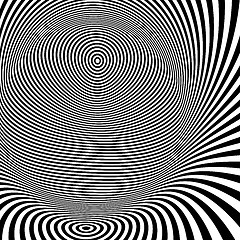 Image showing Pattern with optical illusion. Black and white background. 