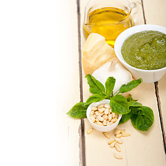 Image showing Italian basil pesto sauce ingredients