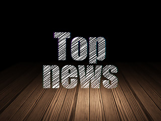 Image showing News concept: Top News in grunge dark room