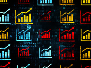 Image showing News concept: Growth Graph icons on Digital background