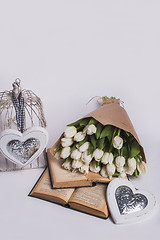 Image showing Valentine\'s day tulips