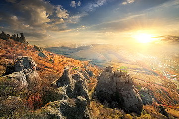 Image showing Cliffs in autumn