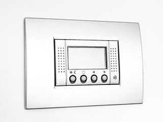 Image showing Digital empty Thermostat on white background