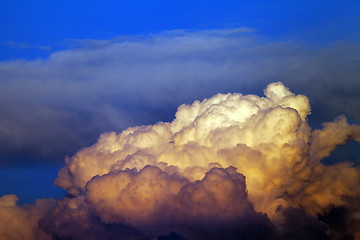 Image showing Sunset cloudy sky