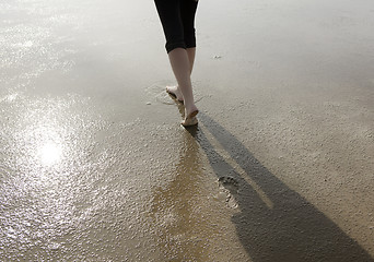 Image showing Feet in the Wadden Sea