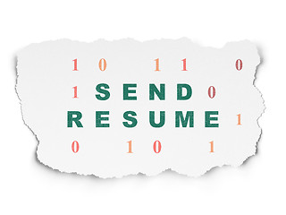 Image showing Business concept: Send Resume on Torn Paper background